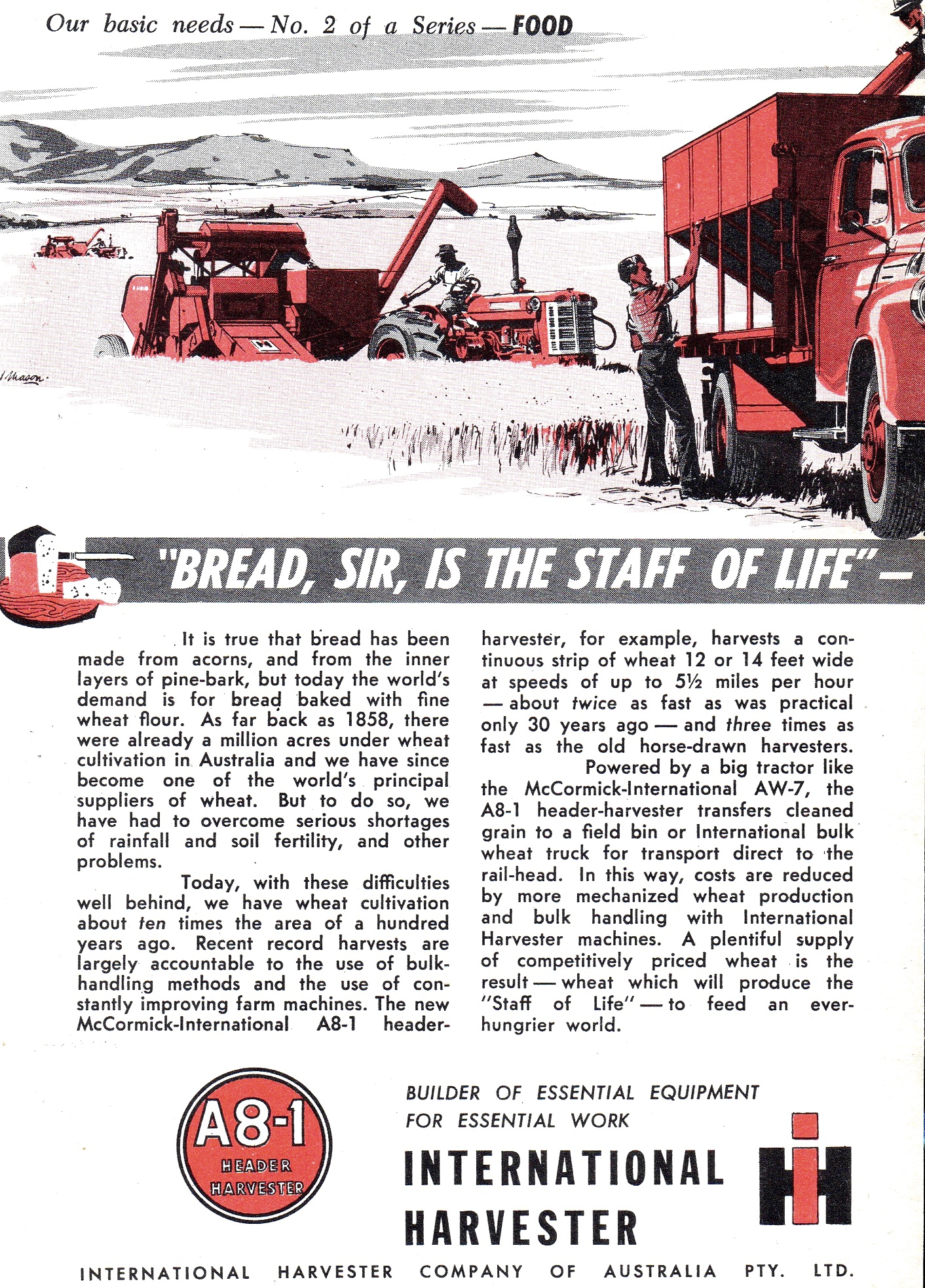 1958 International Harvester Our Basic Needs No